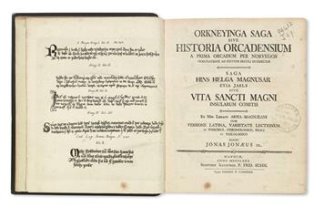 ORKNEYINGA SAGA.  Jónsson, Jon, translator. Orkneyinga Saga; sive, Historia Orcadensium a prima Orcadum per Norvegos occupatione. 1780